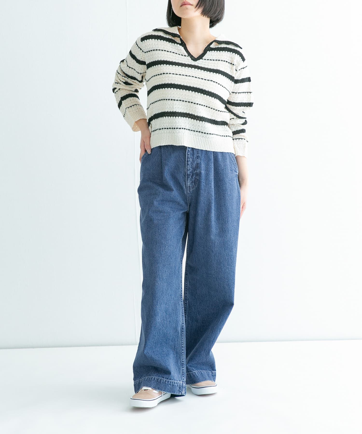 Sonny Label 「『34サイズ/低身長向けも展開』タックデニム」|デニム|