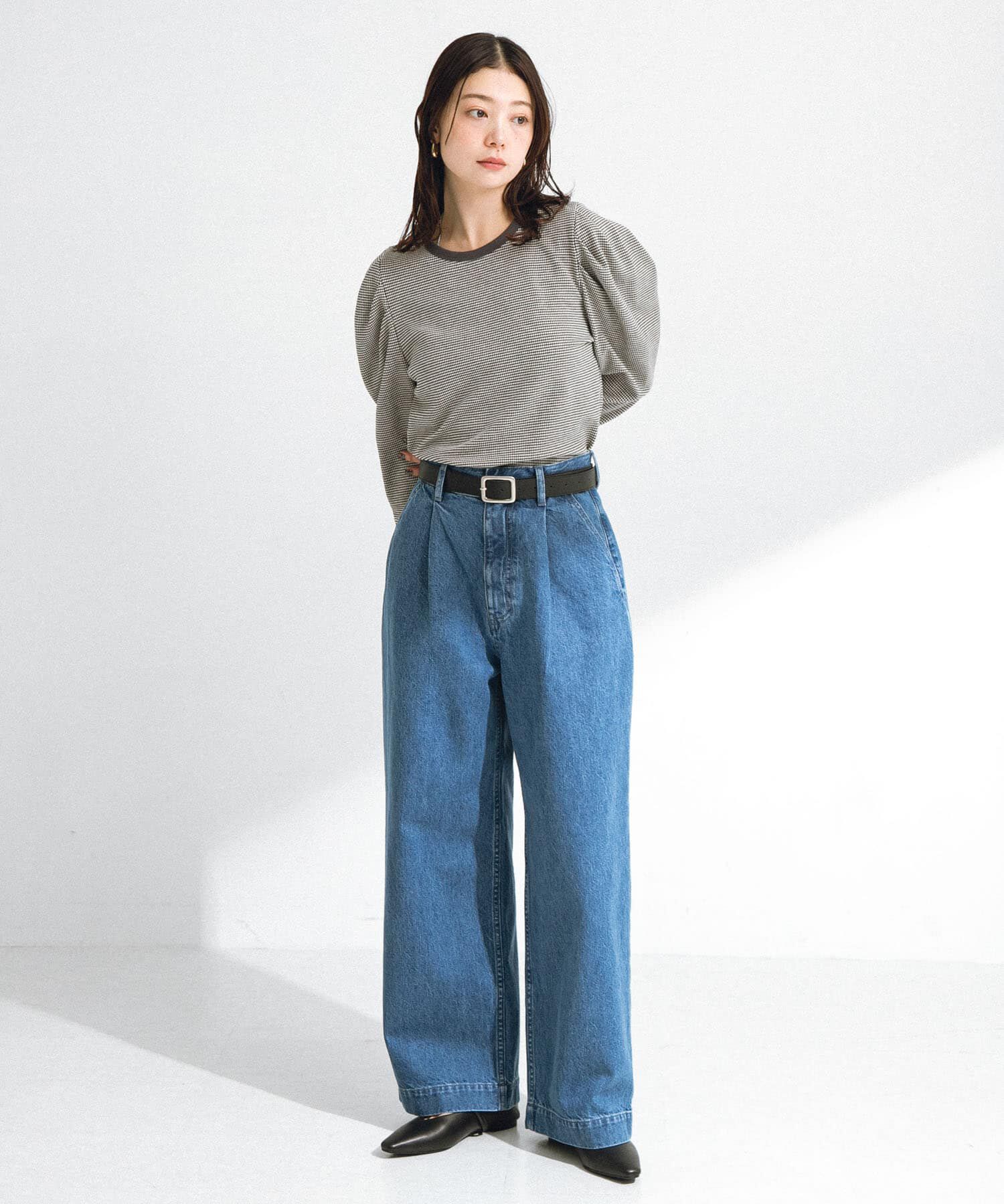 Sonny Label 「『34サイズ/低身長向けも展開』タックデニム」|デニム|