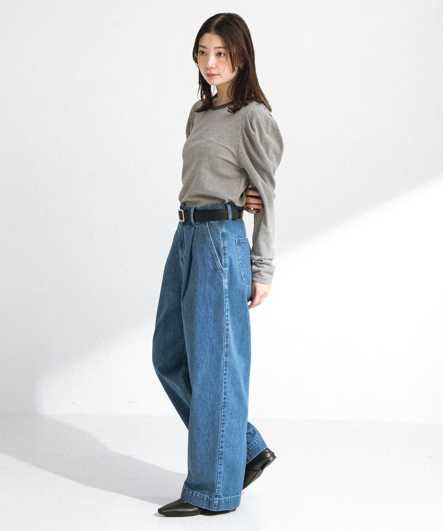 Sonny Label 「『34サイズ/低身長向けも展開』タックデニム」|デニム|