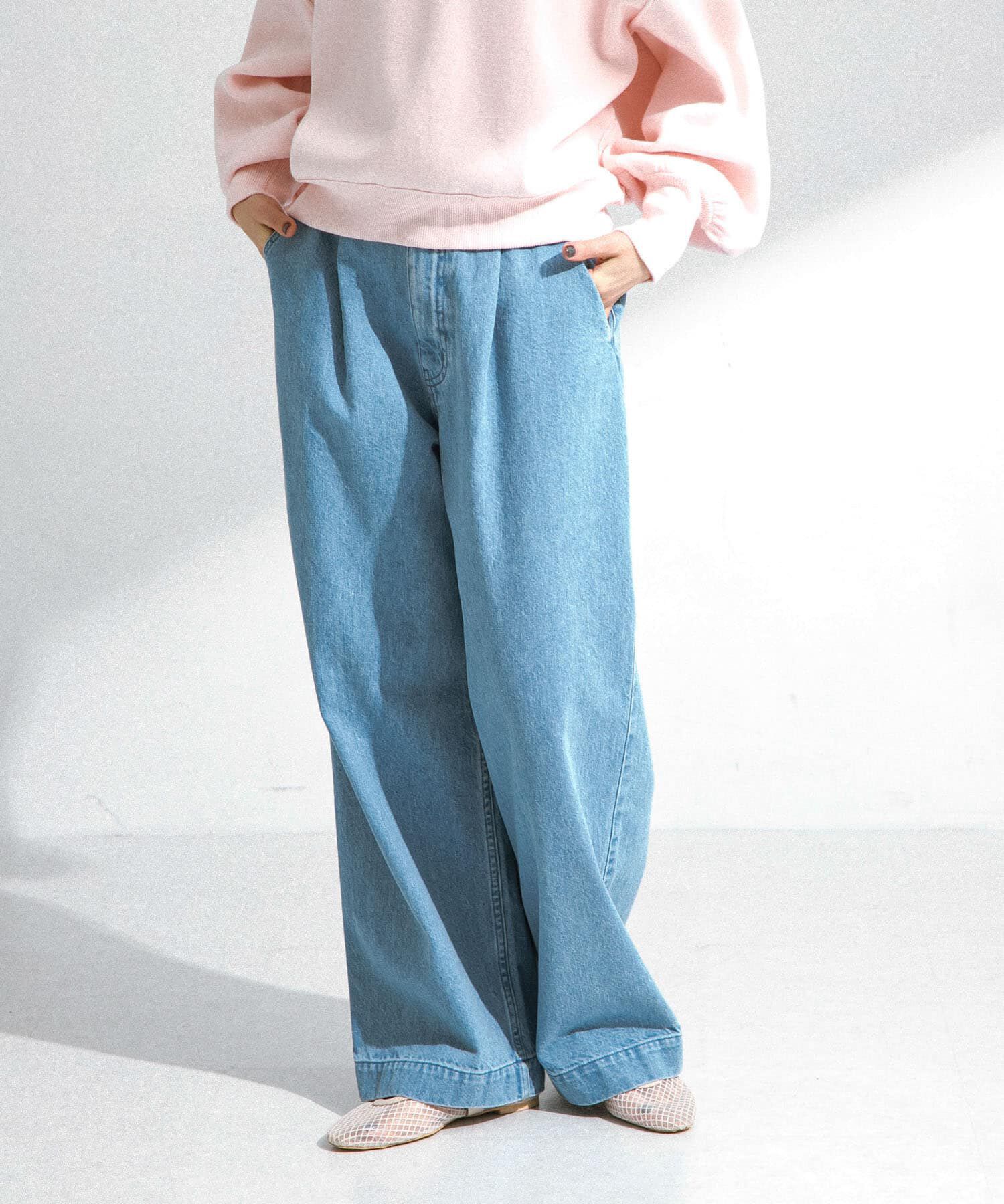 Sonny Label 「『34サイズ/低身長向けも展開』タックデニム」|デニム|