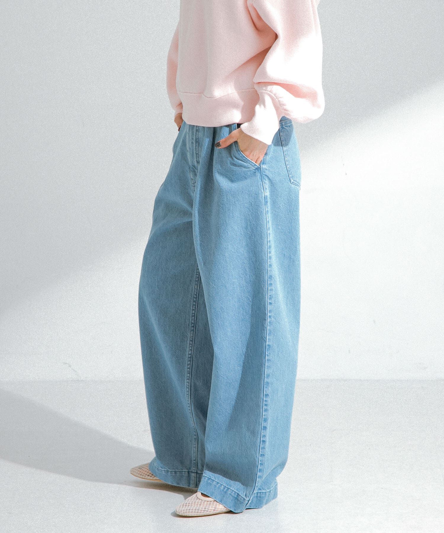 Sonny Label 「『34サイズ/低身長向けも展開』タックデニム」|デニム|