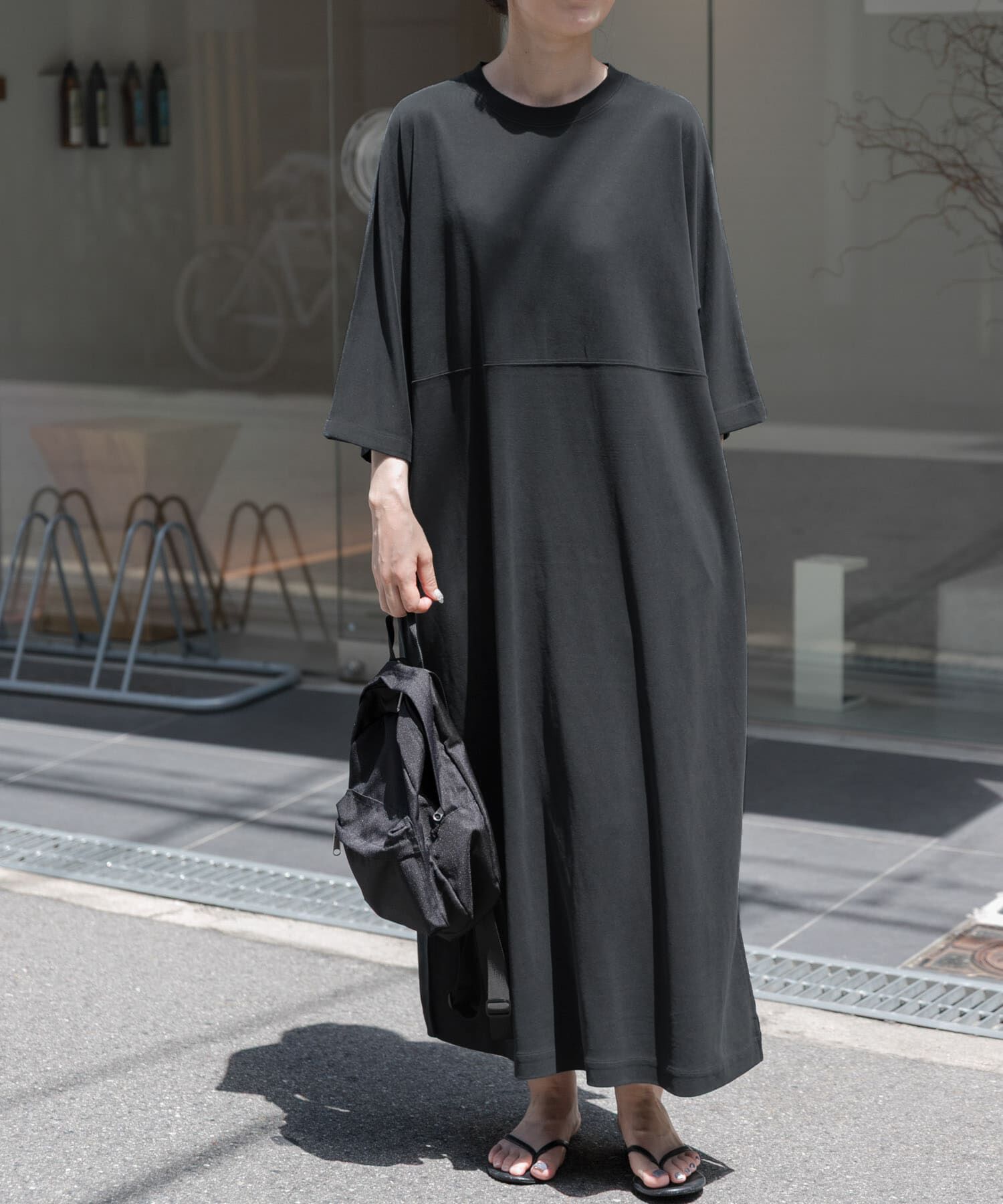 URBAN RESEARCH DOORS「FORK&SPOON　モダールカノコクルーネックワンピース」|ワンピース|