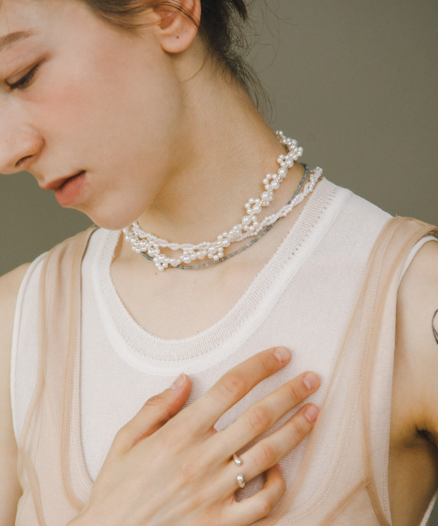 URBAN RESEARCH「decor『デコール』　TWIST PEARL BEADSCHOKER」|ネックレス|