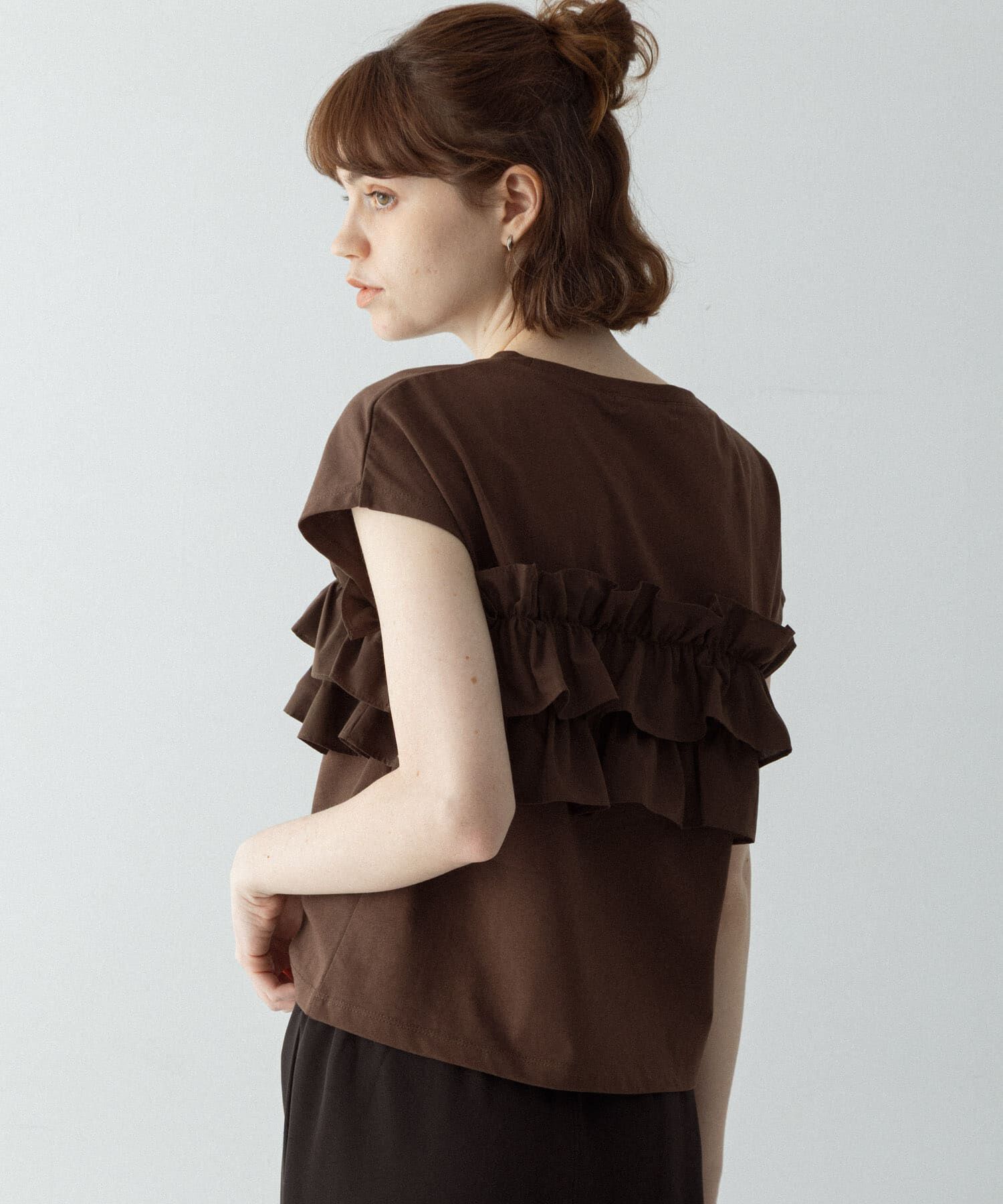 Sonny Label 「『WEB限定』フリルドッキングプルオーバー」|Tシャツ・カットソー|ブラウン