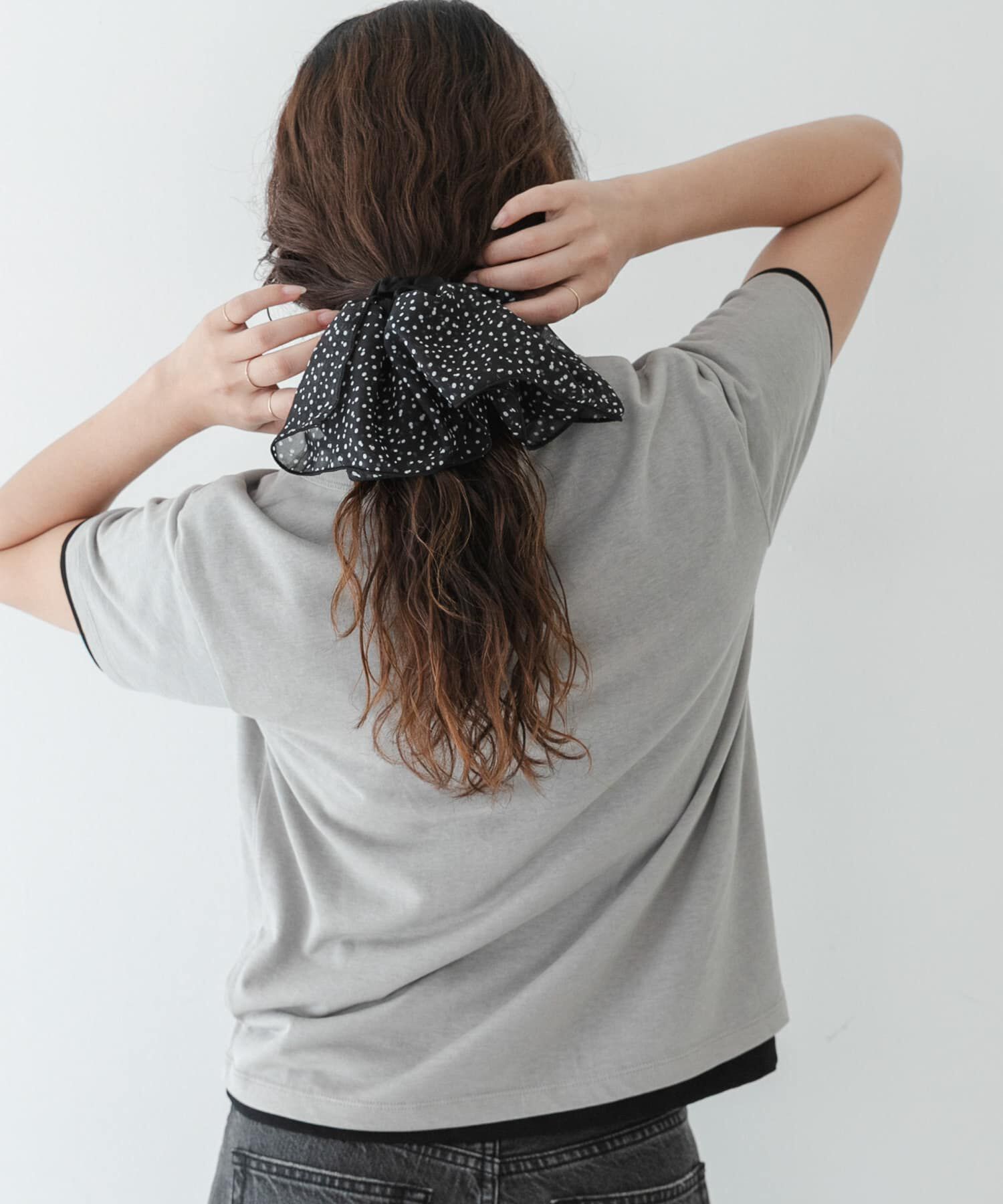 Sonny Label 「ランダムドットシフォンシュシュ」|ヘアゴム・シュシュ|ブラック