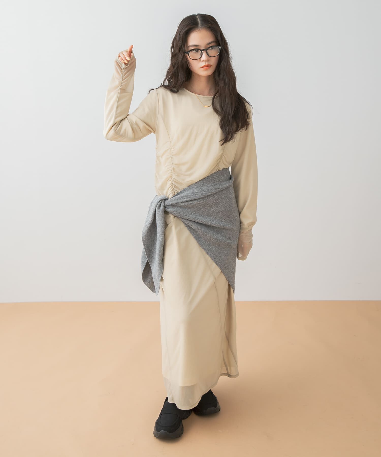 SENSE OF PLACE by URBAN RESEARCH「シアーレイヤードシャーリングワンピース」|ワンピース|