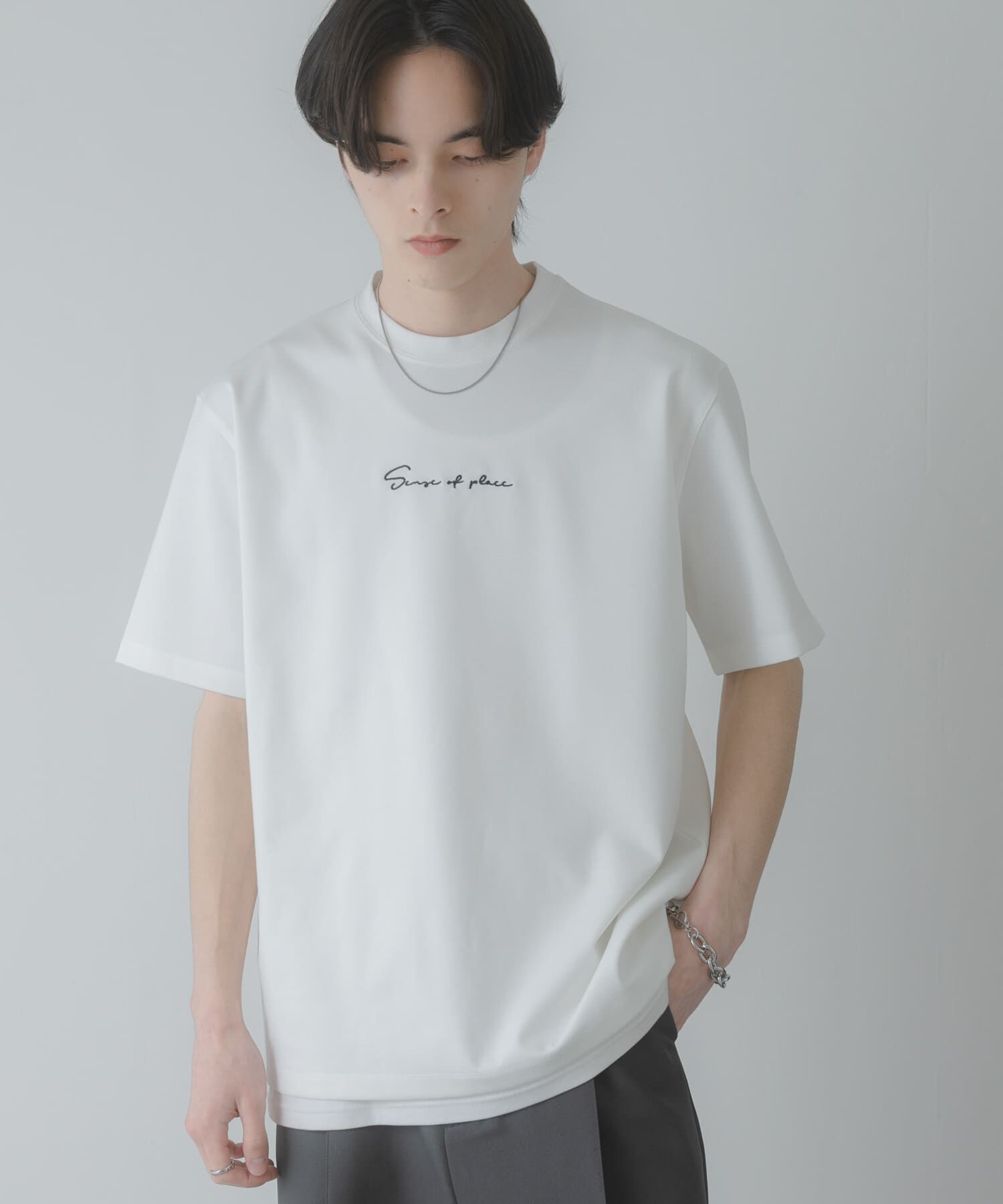 SENSE OF PLACE by URBAN RESEARCH「『一部WEB限定ｶﾗｰ/ﾕﾆｾｯｸｽ』ｼｼｭｳﾎﾟﾝﾁｼｮｰﾄｽﾘｰﾌﾞ」|Tシャツ・カットソー|
