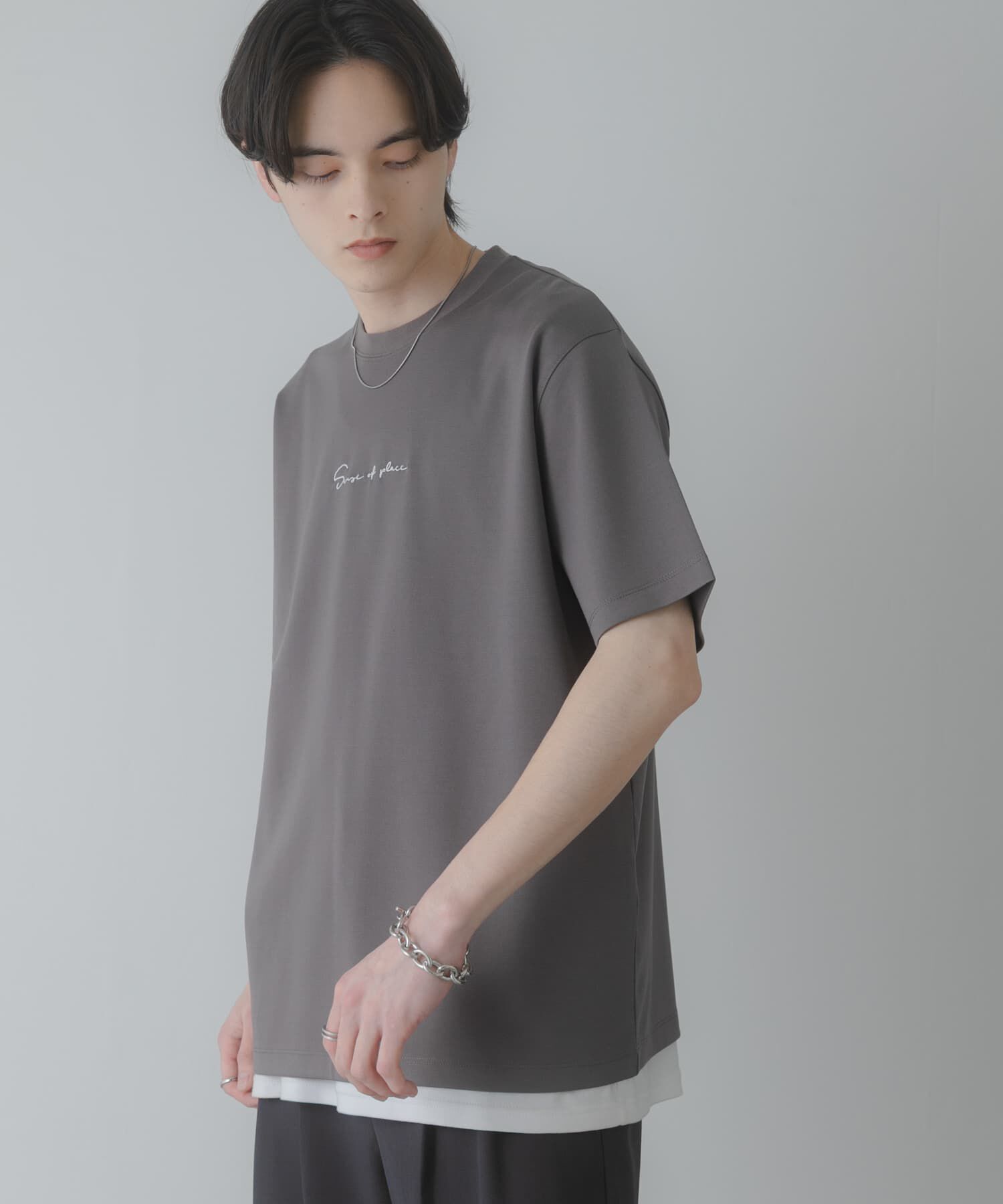 SENSE OF PLACE by URBAN RESEARCH「『一部WEB限定ｶﾗｰ/ﾕﾆｾｯｸｽ』ｼｼｭｳﾎﾟﾝﾁｼｮｰﾄｽﾘｰﾌﾞ」|Tシャツ・カットソー|