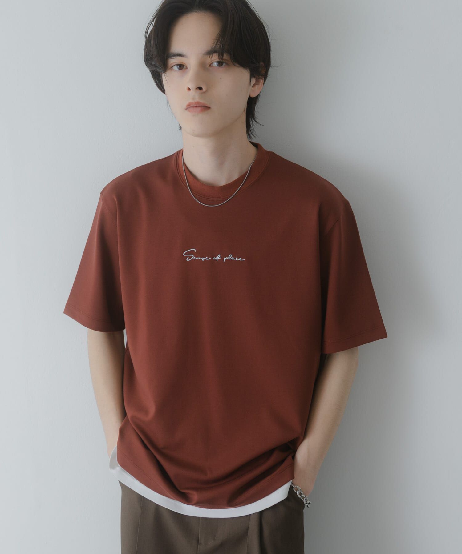 SENSE OF PLACE by URBAN RESEARCH「『一部WEB限定ｶﾗｰ/ﾕﾆｾｯｸｽ』ｼｼｭｳﾎﾟﾝﾁｼｮｰﾄｽﾘｰﾌﾞ」|Tシャツ・カットソー|
