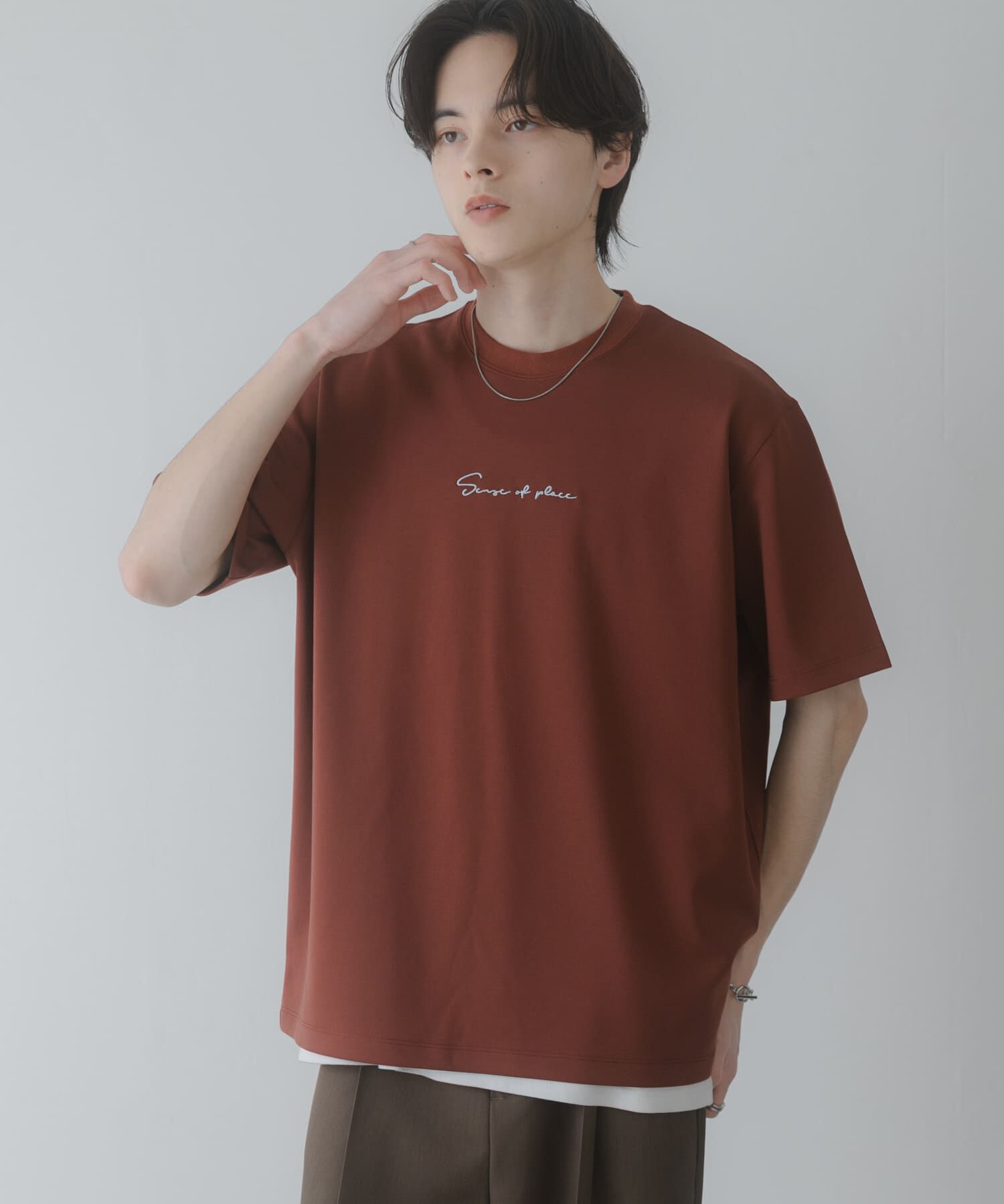 SENSE OF PLACE by URBAN RESEARCH「『一部WEB限定ｶﾗｰ/ﾕﾆｾｯｸｽ』ｼｼｭｳﾎﾟﾝﾁｼｮｰﾄｽﾘｰﾌﾞ」|Tシャツ・カットソー|