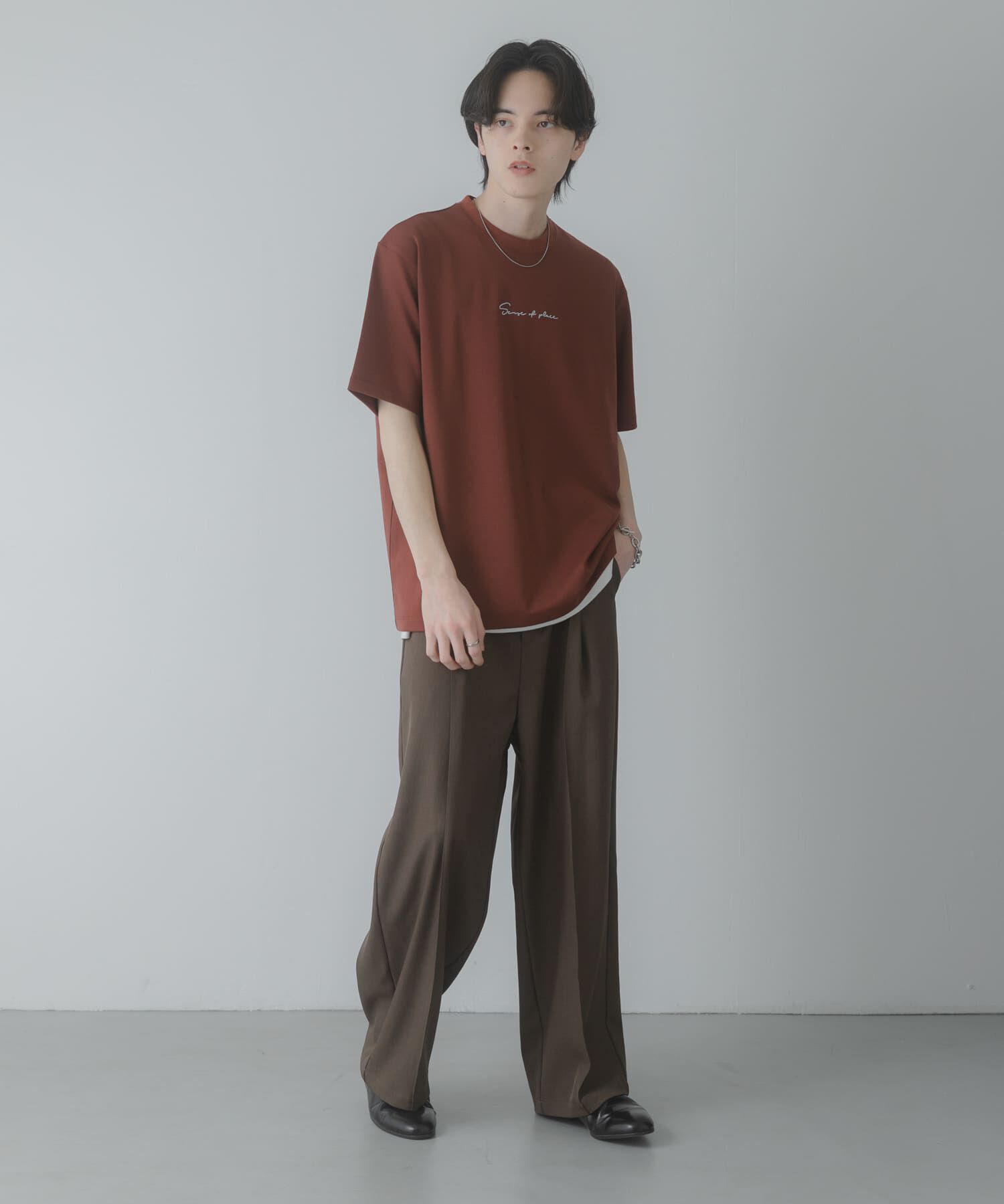 SENSE OF PLACE by URBAN RESEARCH「『一部WEB限定ｶﾗｰ/ﾕﾆｾｯｸｽ』ｼｼｭｳﾎﾟﾝﾁｼｮｰﾄｽﾘｰﾌﾞ」|Tシャツ・カットソー|
