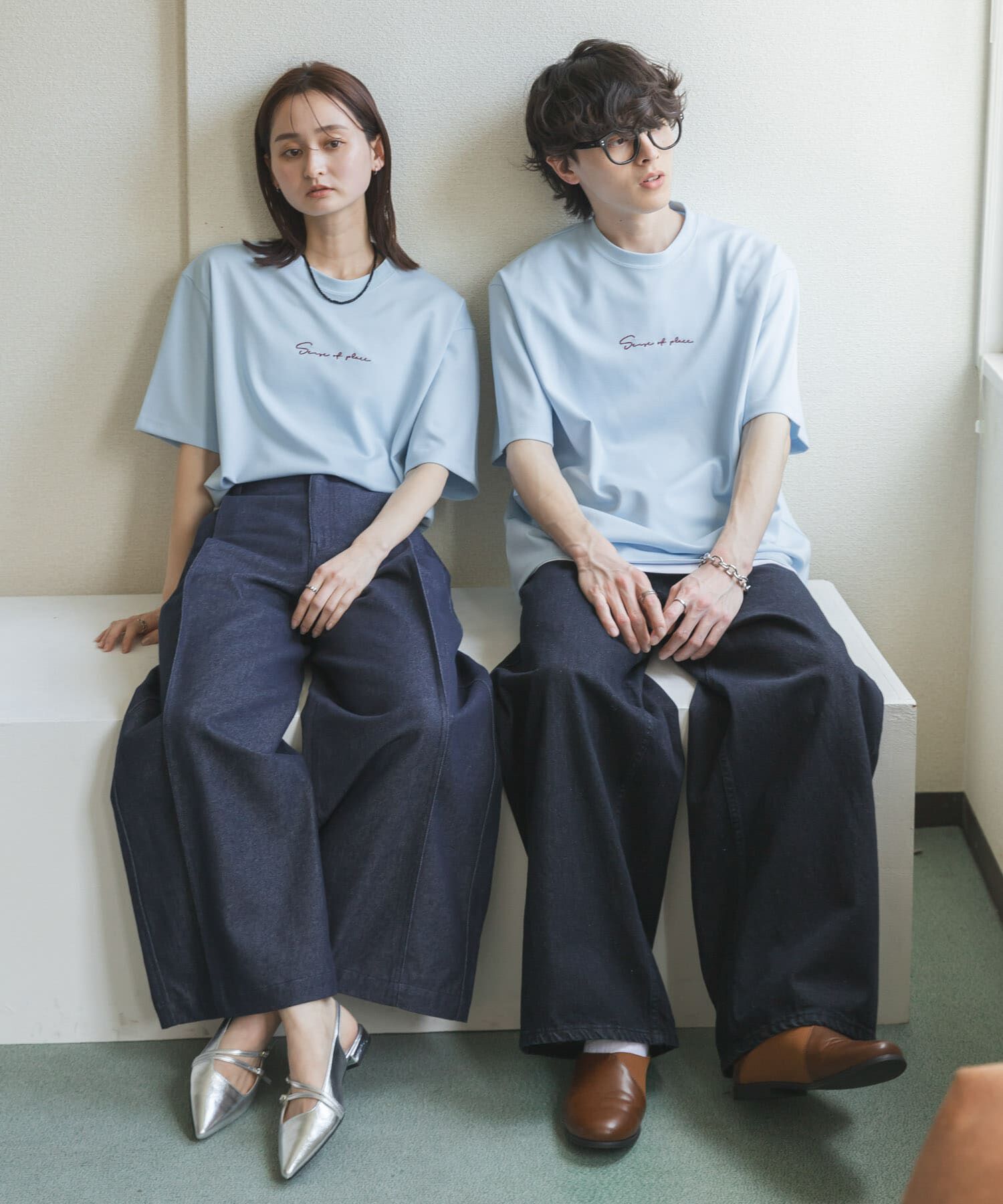 SENSE OF PLACE by URBAN RESEARCH「『一部WEB限定ｶﾗｰ/ﾕﾆｾｯｸｽ』ｼｼｭｳﾎﾟﾝﾁｼｮｰﾄｽﾘｰﾌﾞ」|Tシャツ・カットソー|
