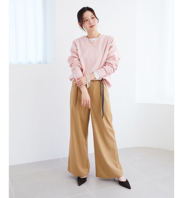 le.coeur blanc「サスペンダー付タックワイドパンツ」|その他|