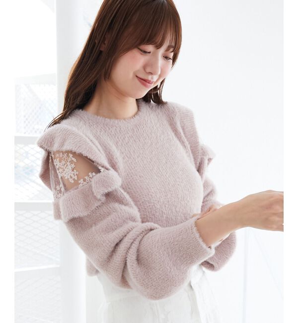  「Ladyフリルシャギーニット」|ニット・セーター|
