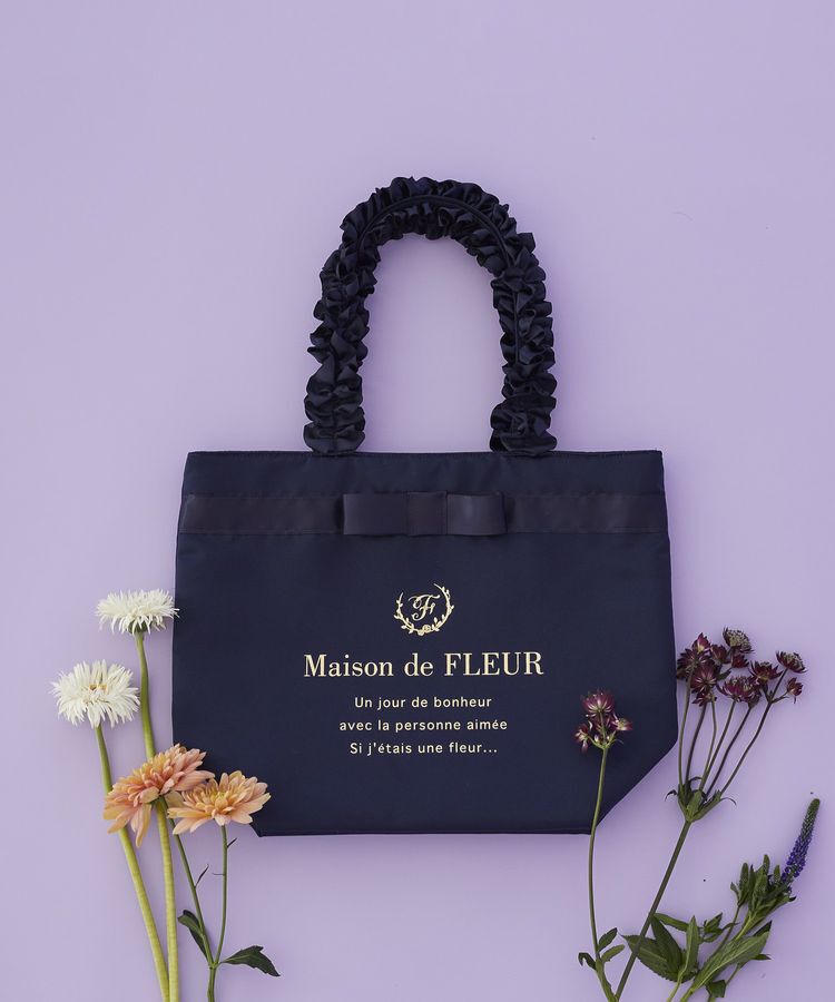 Maison de FLEUR「【Mサイズ/A4対応】ブランドロゴフリルハンドルトートMバッグ」|トートバッグ|