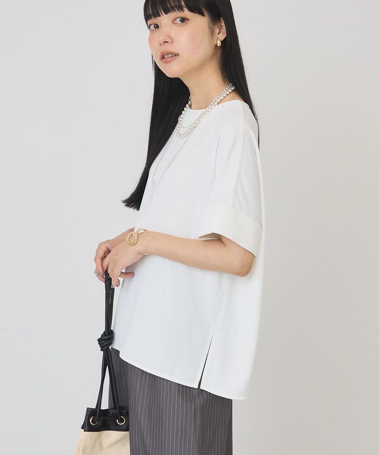 AMERICAN HOLIC「【WEB限定】イージーケア+接触冷感バックタック半袖プルオーバー」|シャツ・ブラウス|