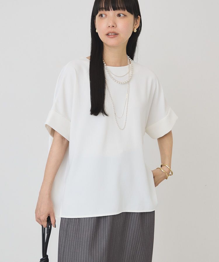 AMERICAN HOLIC「【WEB限定】イージーケア+接触冷感バックタック半袖プルオーバー」|シャツ・ブラウス|