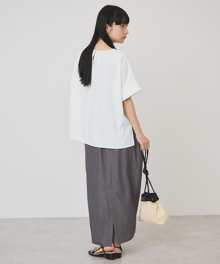 AMERICAN HOLIC「【WEB限定】イージーケア+接触冷感バックタック半袖プルオーバー」|シャツ・ブラウス|
