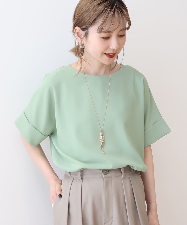 AMERICAN HOLIC「【WEB限定】イージーケア+接触冷感バックタック半袖プルオーバー」|シャツ・ブラウス|