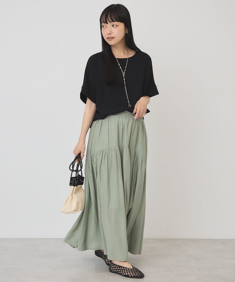 AMERICAN HOLIC「【WEB限定】イージーケア+接触冷感バックタック半袖プルオーバー」|シャツ・ブラウス|