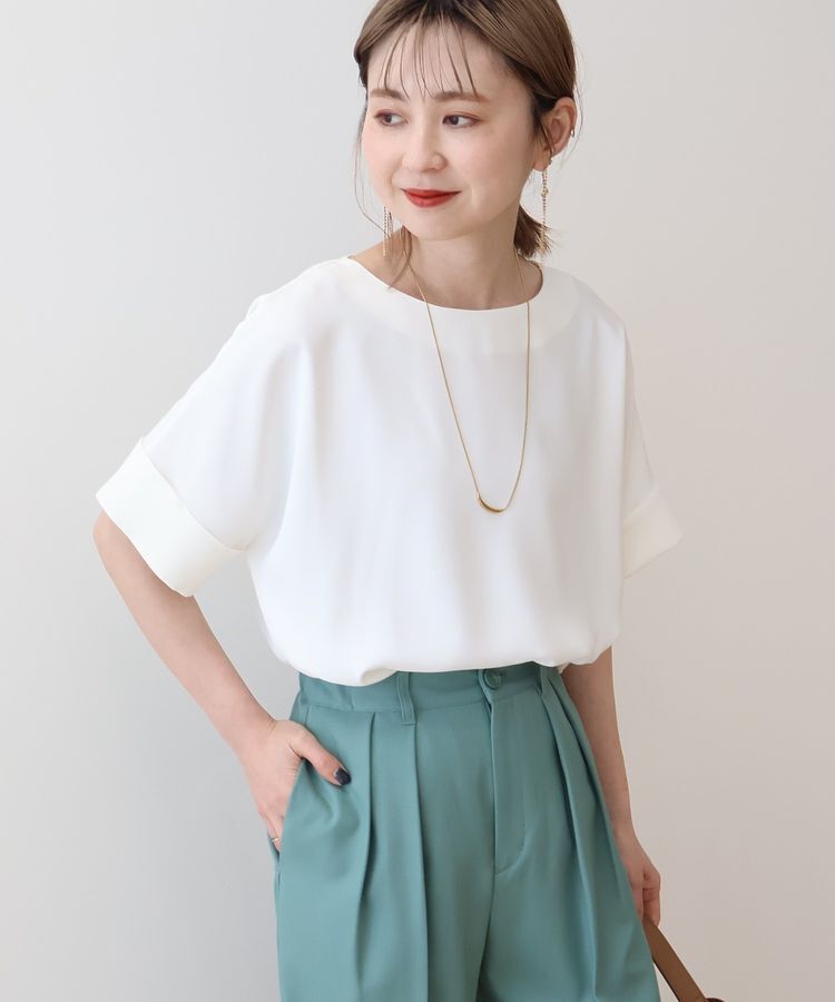 AMERICAN HOLIC「【WEB限定】イージーケア+接触冷感バックタック半袖プルオーバー」|シャツ・ブラウス|