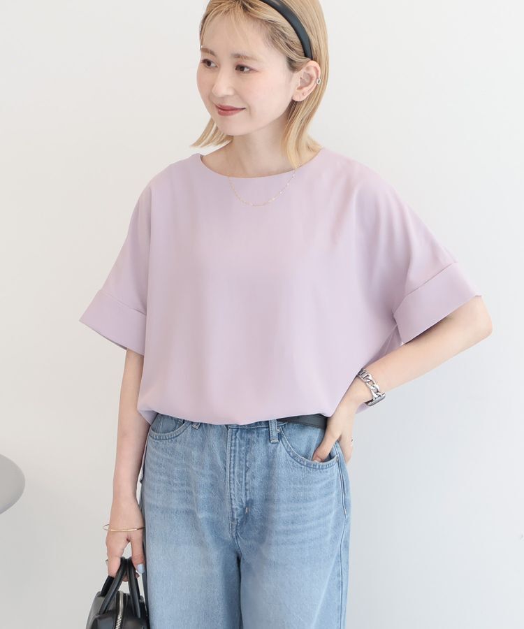 AMERICAN HOLIC「【WEB限定】イージーケア+接触冷感バックタック半袖プルオーバー」|シャツ・ブラウス|