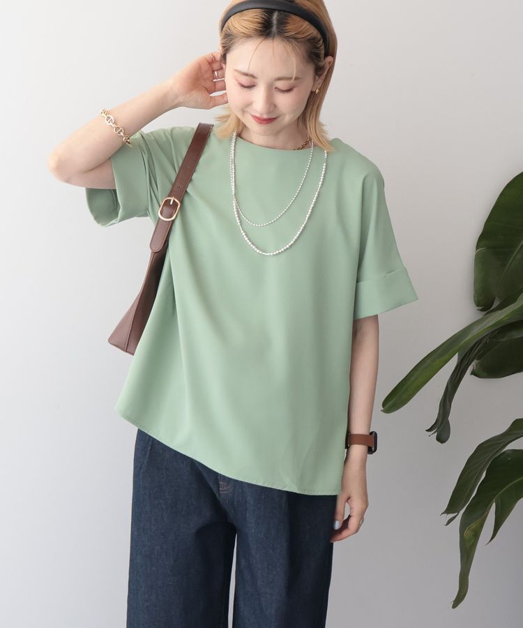 AMERICAN HOLIC「【WEB限定】イージーケア+接触冷感バックタック半袖プルオーバー」|シャツ・ブラウス|