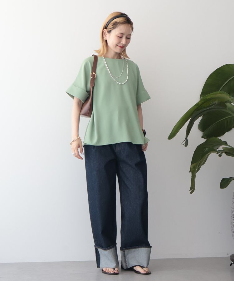 AMERICAN HOLIC「【WEB限定】イージーケア+接触冷感バックタック半袖プルオーバー」|シャツ・ブラウス|