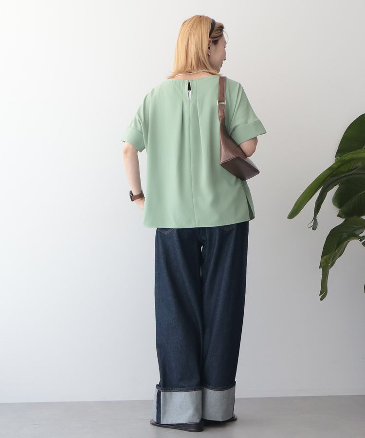AMERICAN HOLIC「【WEB限定】イージーケア+接触冷感バックタック半袖プルオーバー」|シャツ・ブラウス|