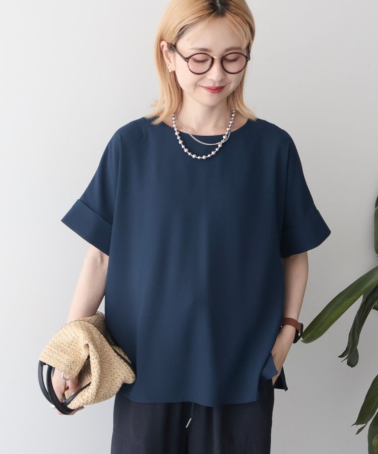 AMERICAN HOLIC「【WEB限定】イージーケア+接触冷感バックタック半袖プルオーバー」|シャツ・ブラウス|