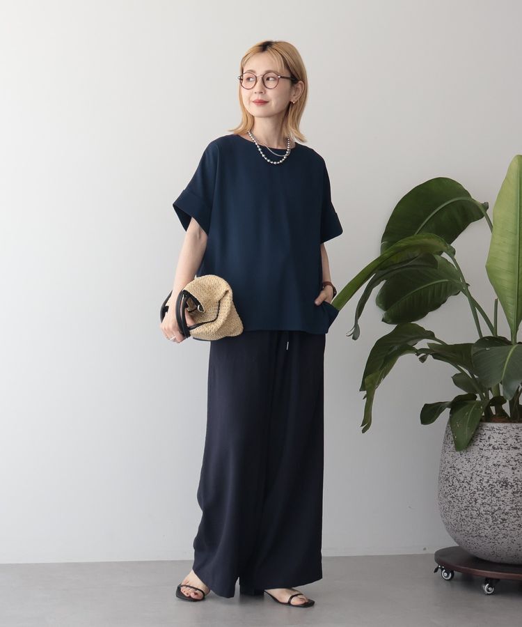 AMERICAN HOLIC「【WEB限定】イージーケア+接触冷感バックタック半袖プルオーバー」|シャツ・ブラウス|