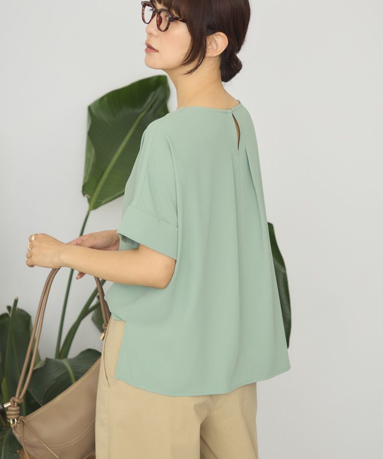 AMERICAN HOLIC「【WEB限定】イージーケア+接触冷感バックタック半袖プルオーバー」|シャツ・ブラウス|