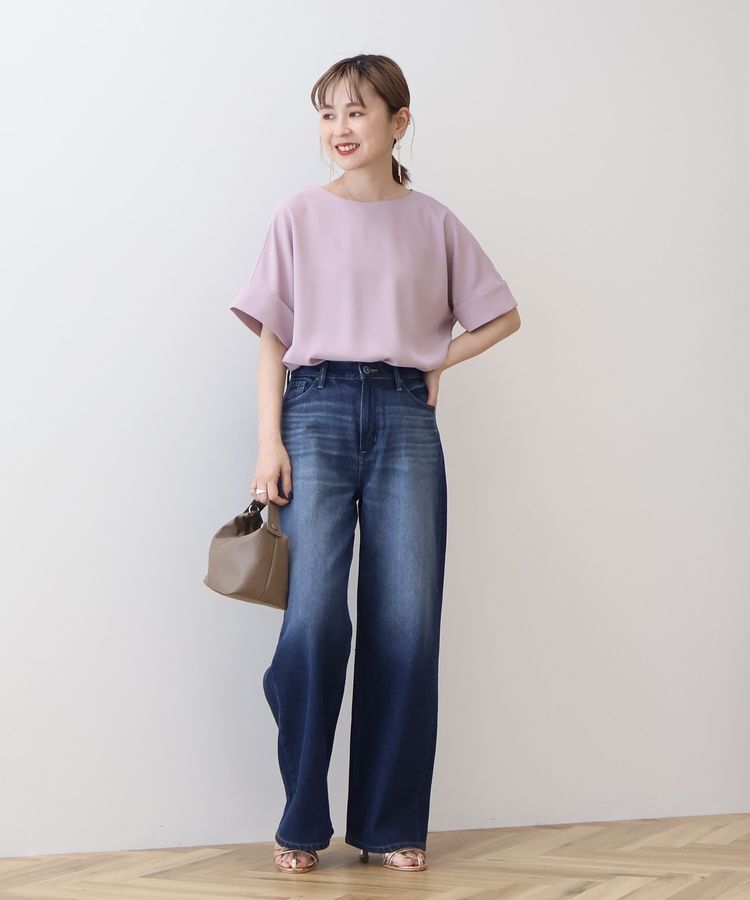 AMERICAN HOLIC「【WEB限定】イージーケア+接触冷感バックタック半袖プルオーバー」|シャツ・ブラウス|