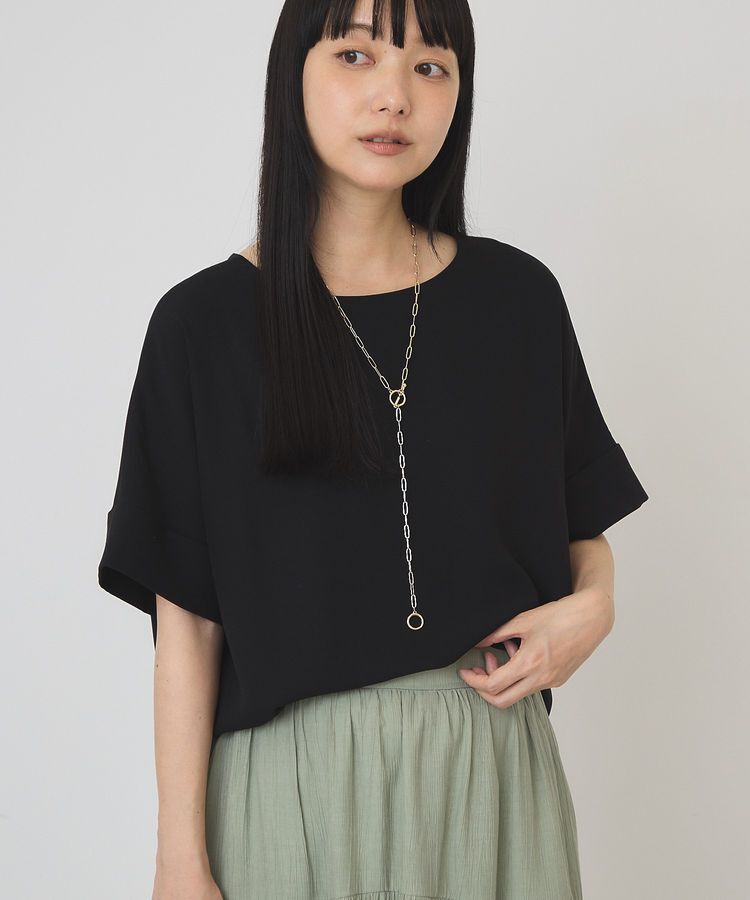 AMERICAN HOLIC「【WEB限定】イージーケア+接触冷感バックタック半袖プルオーバー」|シャツ・ブラウス|Black