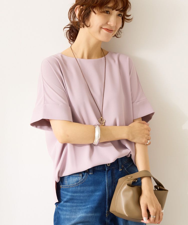 AMERICAN HOLIC「【WEB限定】イージーケア+接触冷感バックタック半袖プルオーバー」|シャツ・ブラウス|