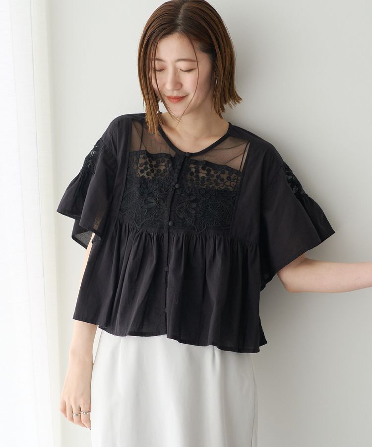 YECCA VECCA「刺繍レースブラウス」|シャツ・ブラウス|