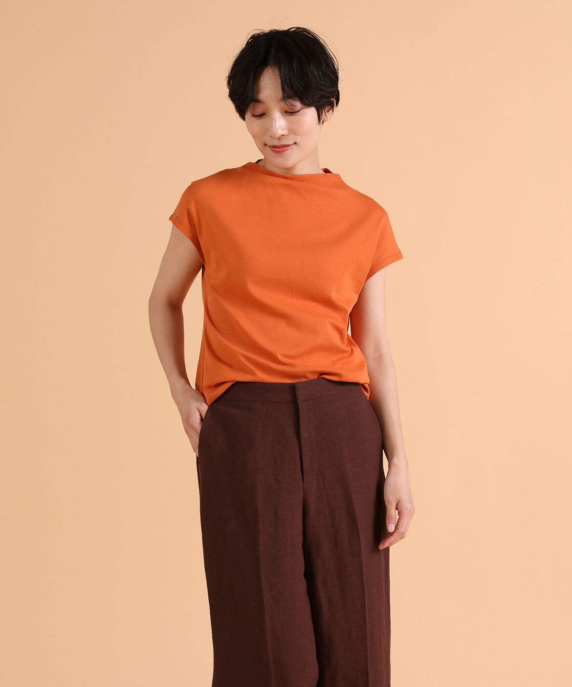 DAY by DAY it&rsquo;s international「ボトルネックカットソー《スビン綿MIXフライス》」|Tシャツ・カットソー|オレンジ1