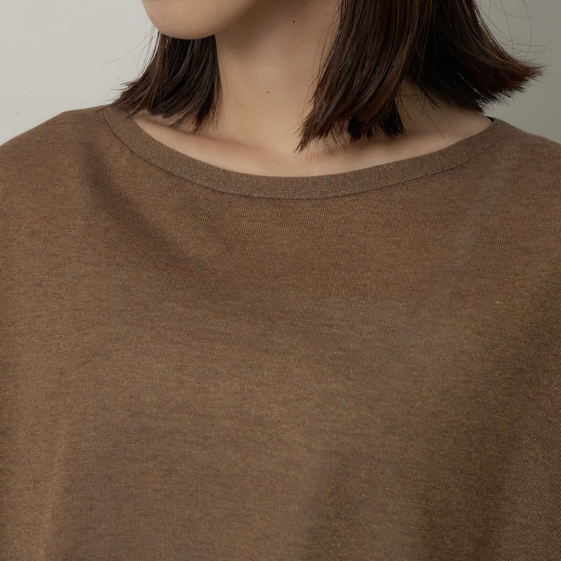 UNTITLED「【アンサンブル可/品のある透け感】Tシャツ風ニットトップス」|ニット・セーター|