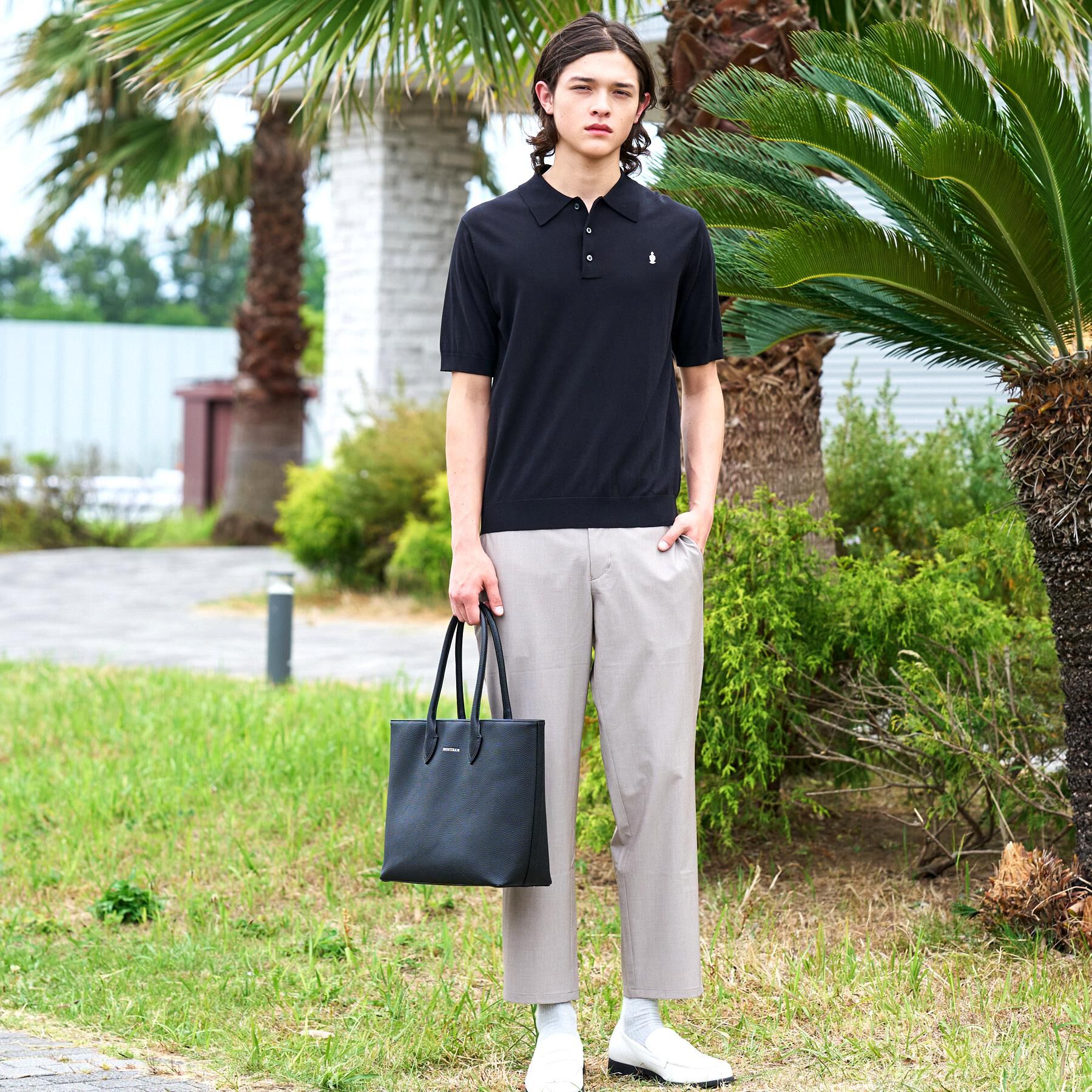DRESSTERIOR「【ウォッシャブル】コットンシルク混 ニットポロシャツ」|ニット・セーター|