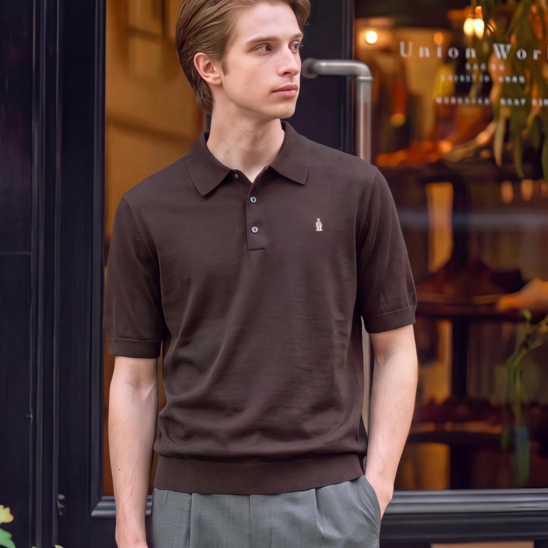 DRESSTERIOR「【ウォッシャブル】コットンシルク混 ニットポロシャツ」|ニット・セーター|