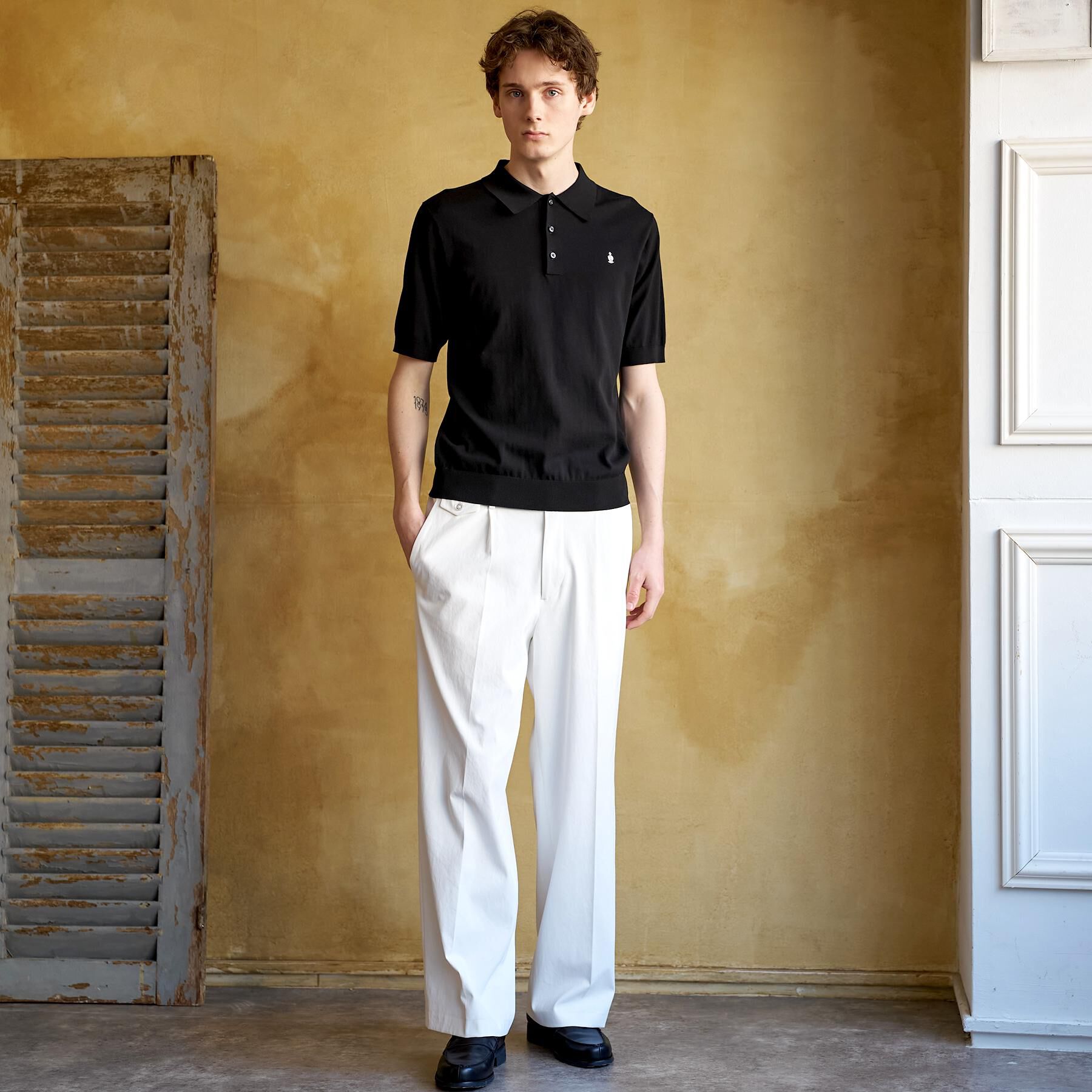 DRESSTERIOR「【ウォッシャブル】コットンシルク混 ニットポロシャツ」|ニット・セーター|