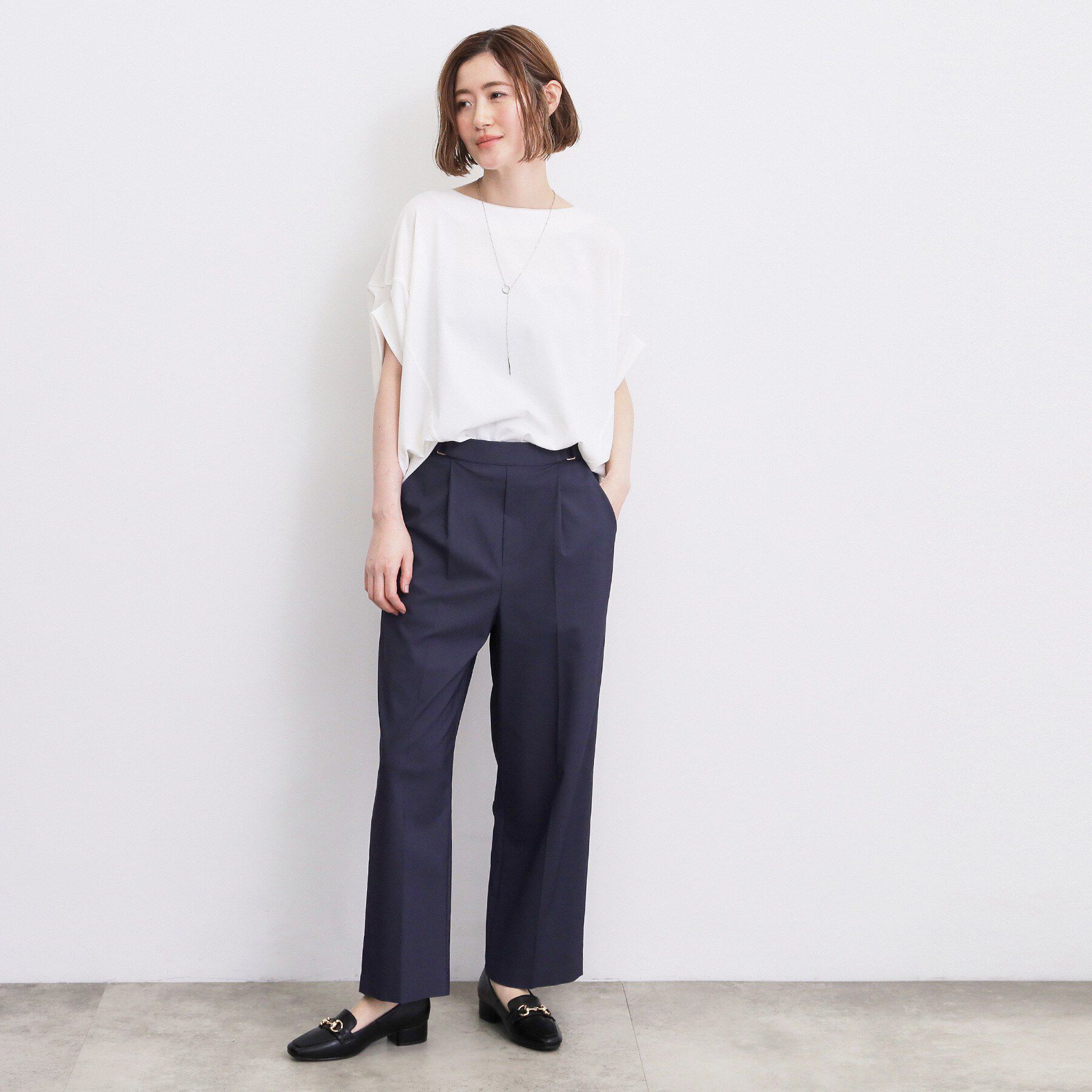 grove「【持続冷感・体型カバー】サテンパイピングドルマンカットソー」|Tシャツ・カットソー|