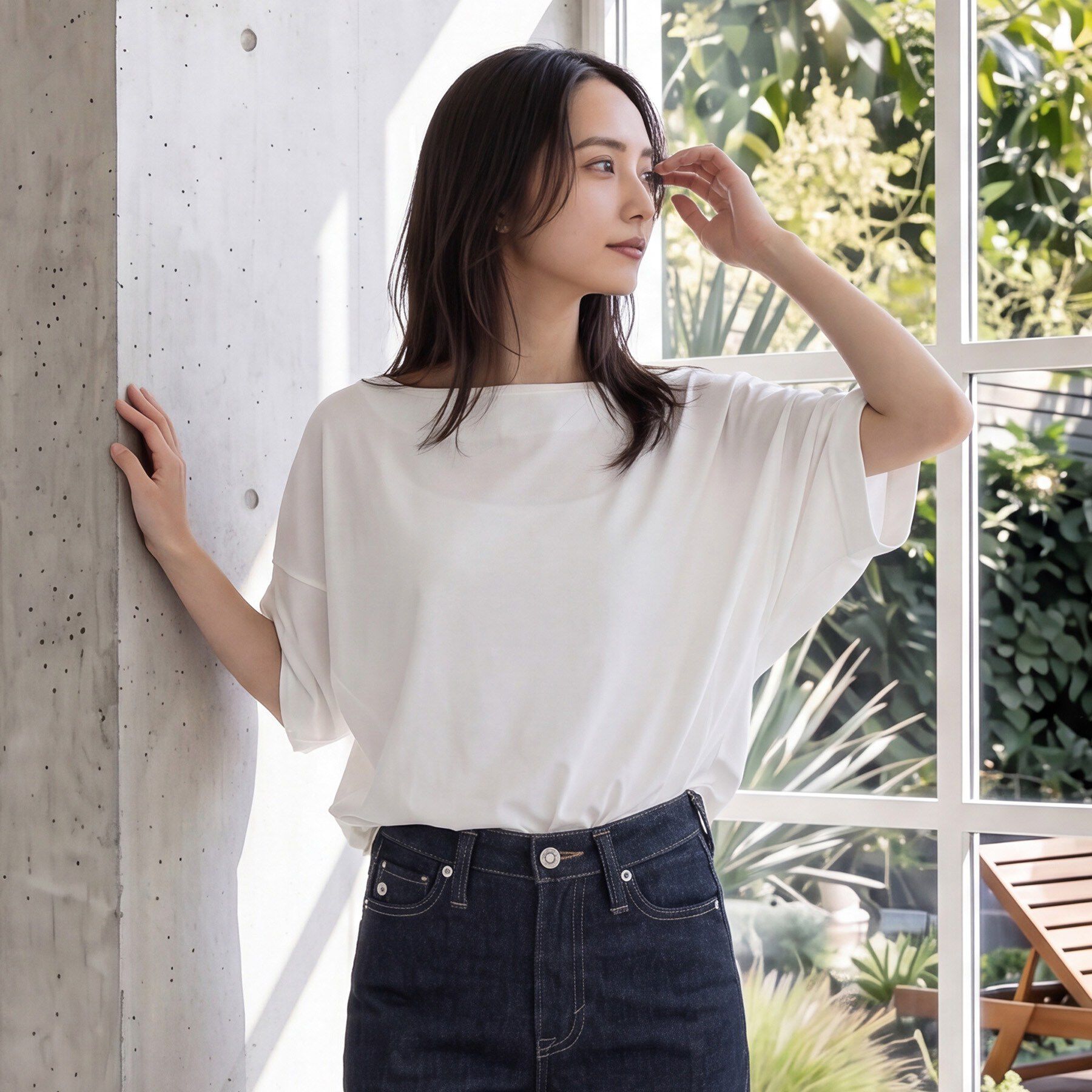 grove「【持続冷感・体型カバー】サテンパイピングドルマンカットソー」|Tシャツ・カットソー|
