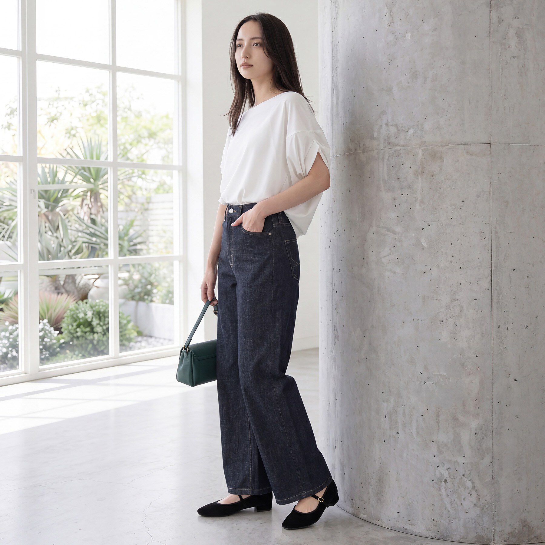 grove「【持続冷感・体型カバー】サテンパイピングドルマンカットソー」|Tシャツ・カットソー|