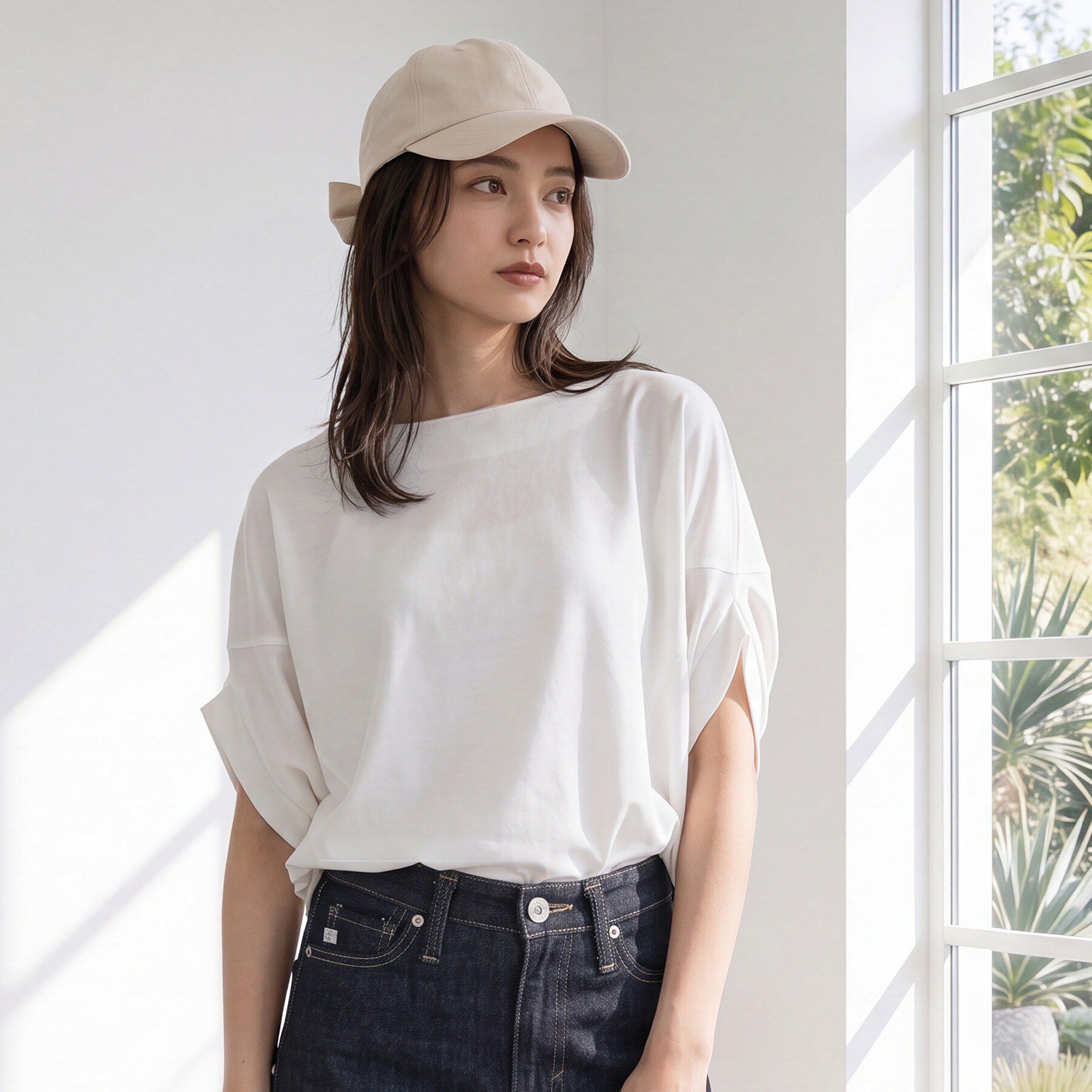 grove「【持続冷感・体型カバー】サテンパイピングドルマンカットソー」|Tシャツ・カットソー|