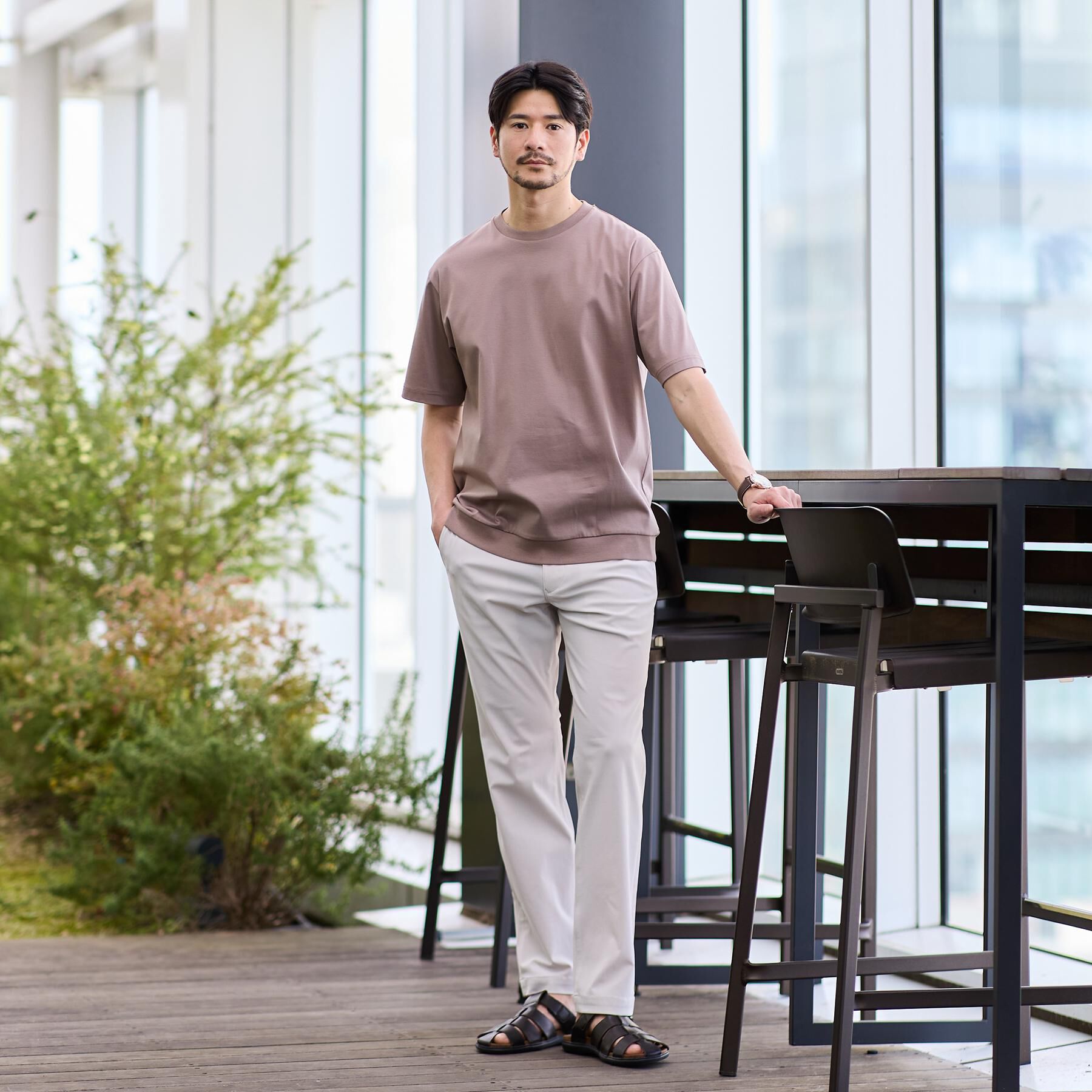 TAKEO KIKUCHI「【接触冷感】アイスクリアコットン Tシャツ」|Tシャツ・カットソー|