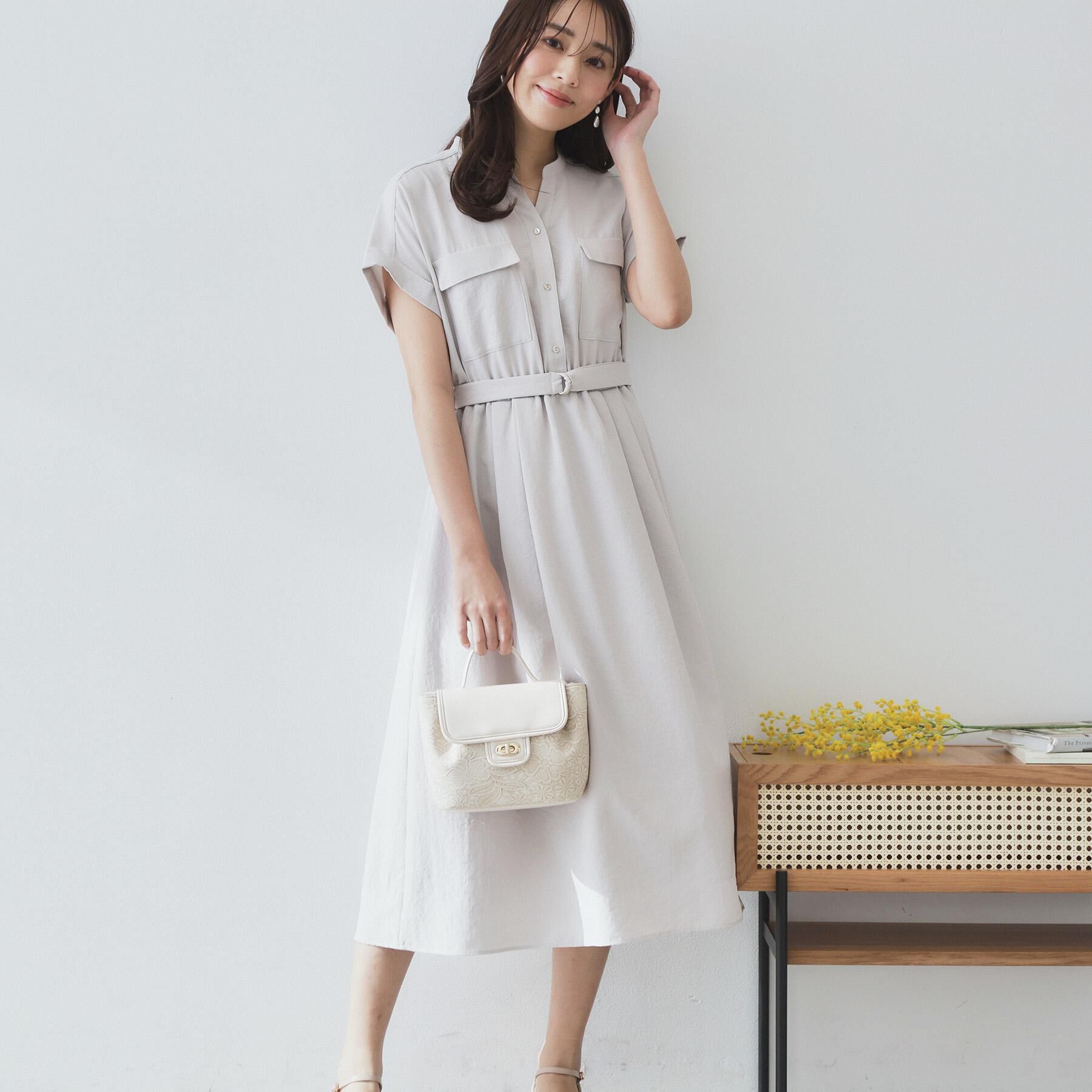 index「《7色展開／XS-LLサイズ》ダブルポケットスキッパーシャツワンピース【吸水速乾／防シワ／イージーア」|ワンピース|