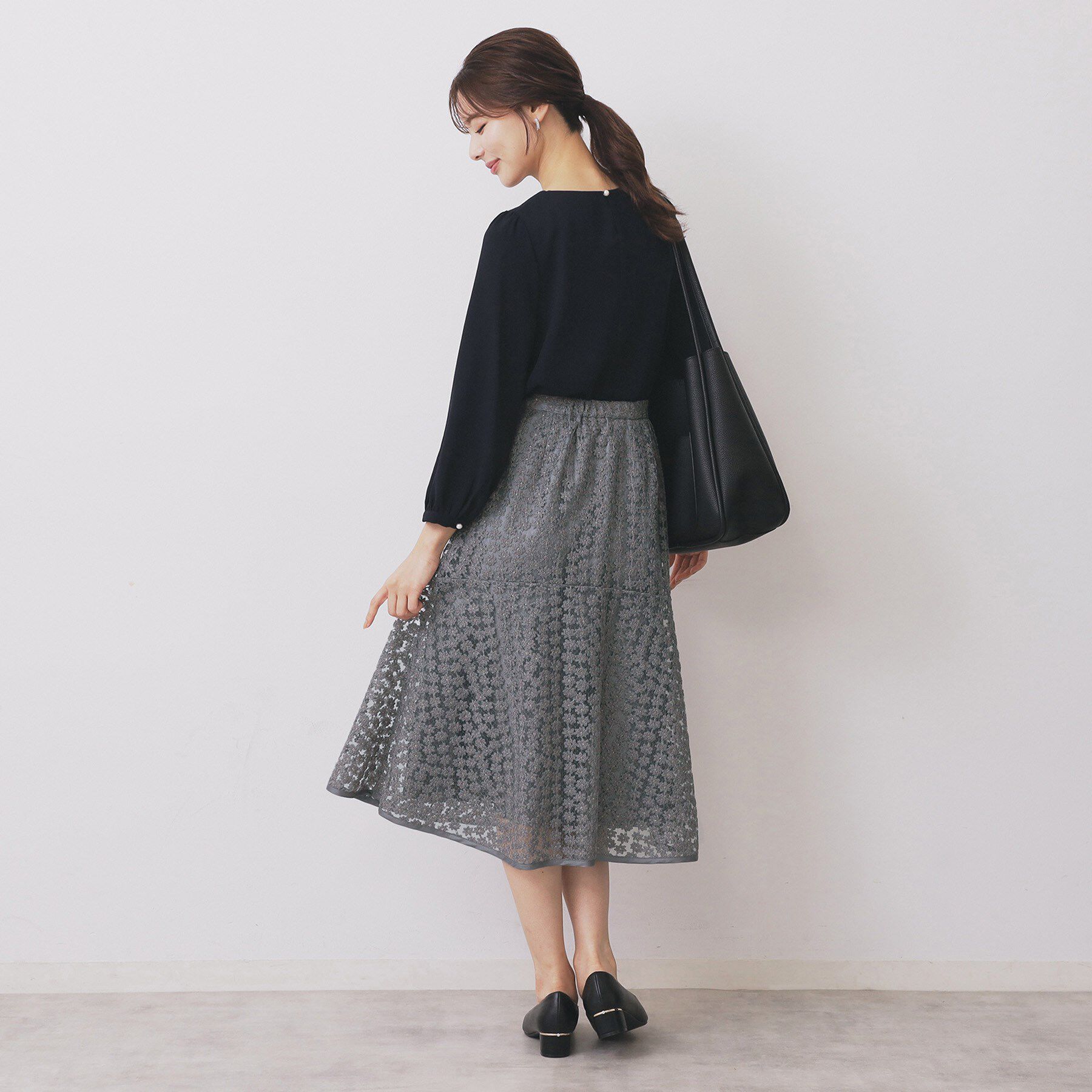 index「小花刺繍チュールマーメイドスカート【洗濯機OK／抗ピル】」|スカート|
