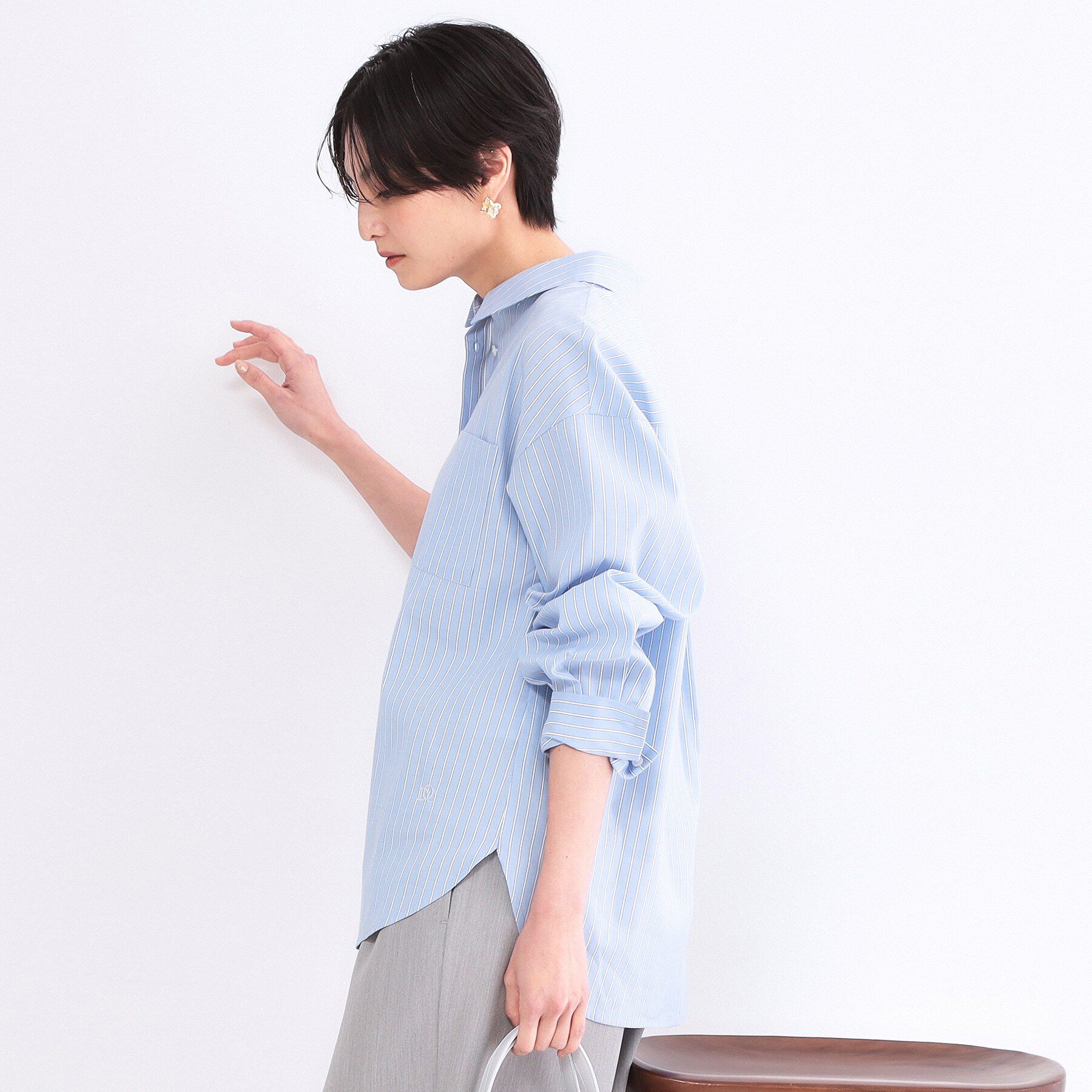 OPAQUE.CLIP「レギュラーカラーシャツ／ストライプアソート【洗濯機OK】」|シャツ・ブラウス|