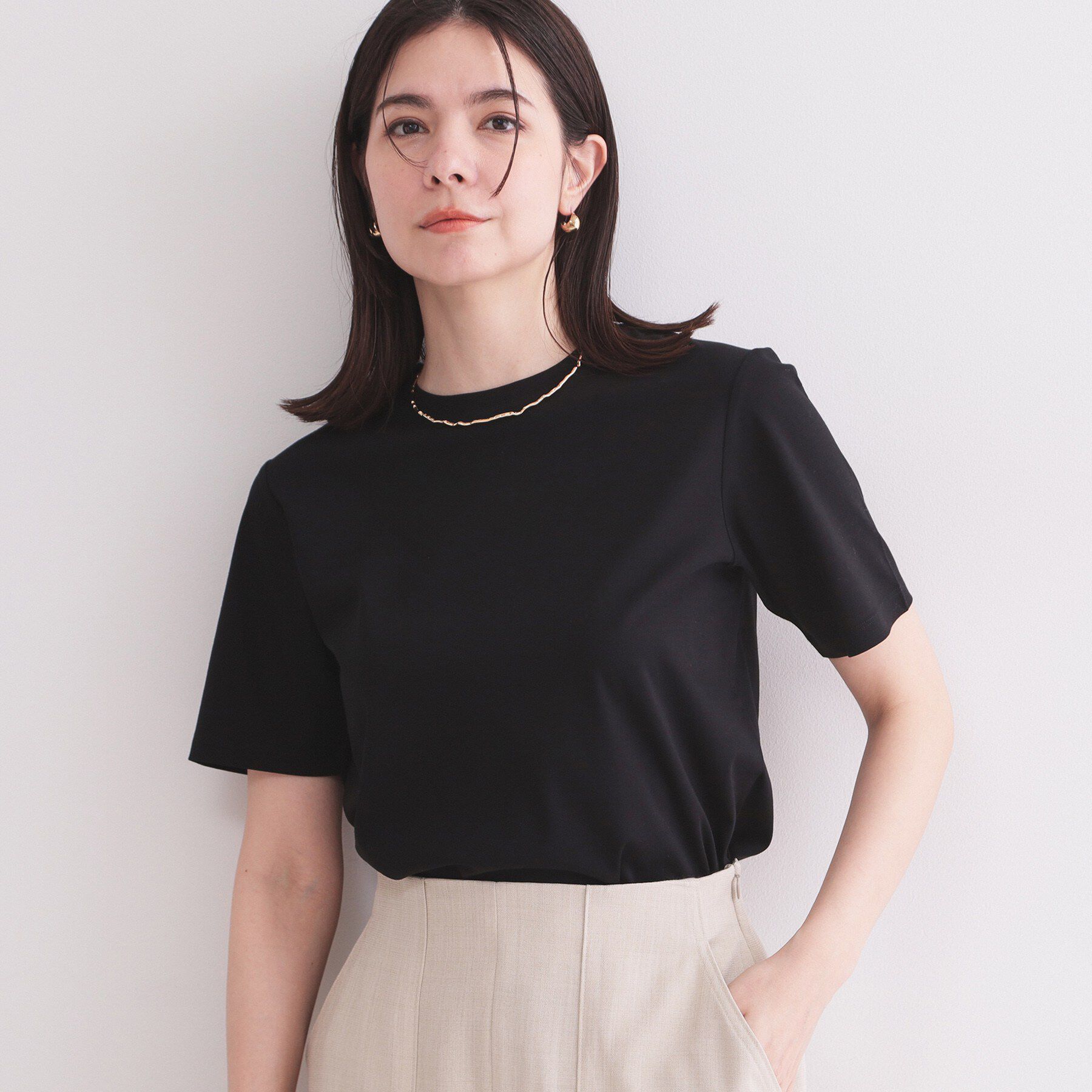 OPAQUE.CLIP「ベーシックTシャツ／オーガニックコットン混【洗濯機OK】」|Tシャツ・カットソー|